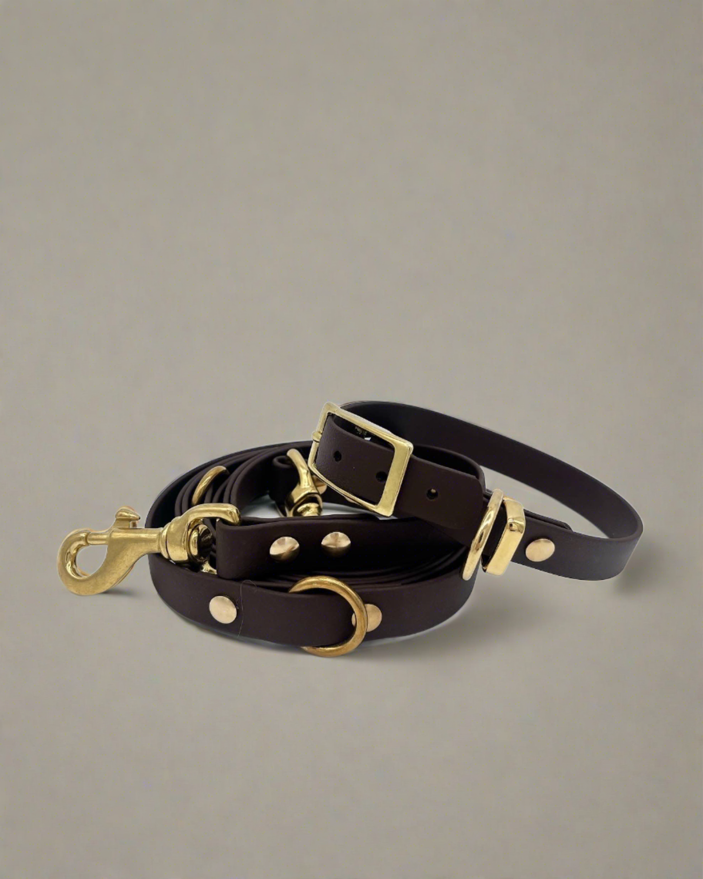 Mocha Multi-Functional Leash and Collar Bundle