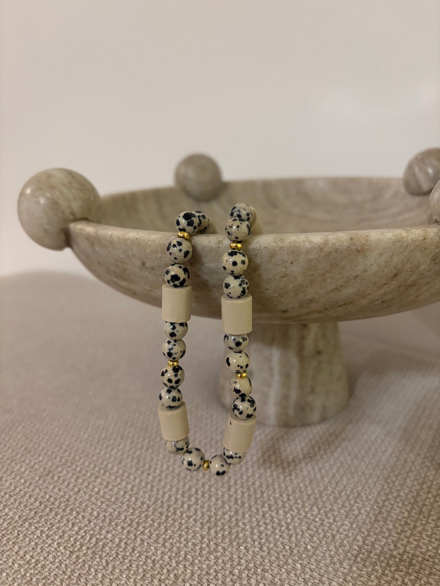 Ceramic Necklace 'VANILLA BEAN'